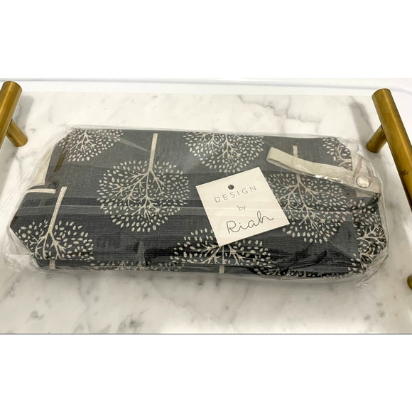 Tree Print Makeup Cosmetics Organization Jewelry Pouch Travel Bag Small New - Picture 4 of 4